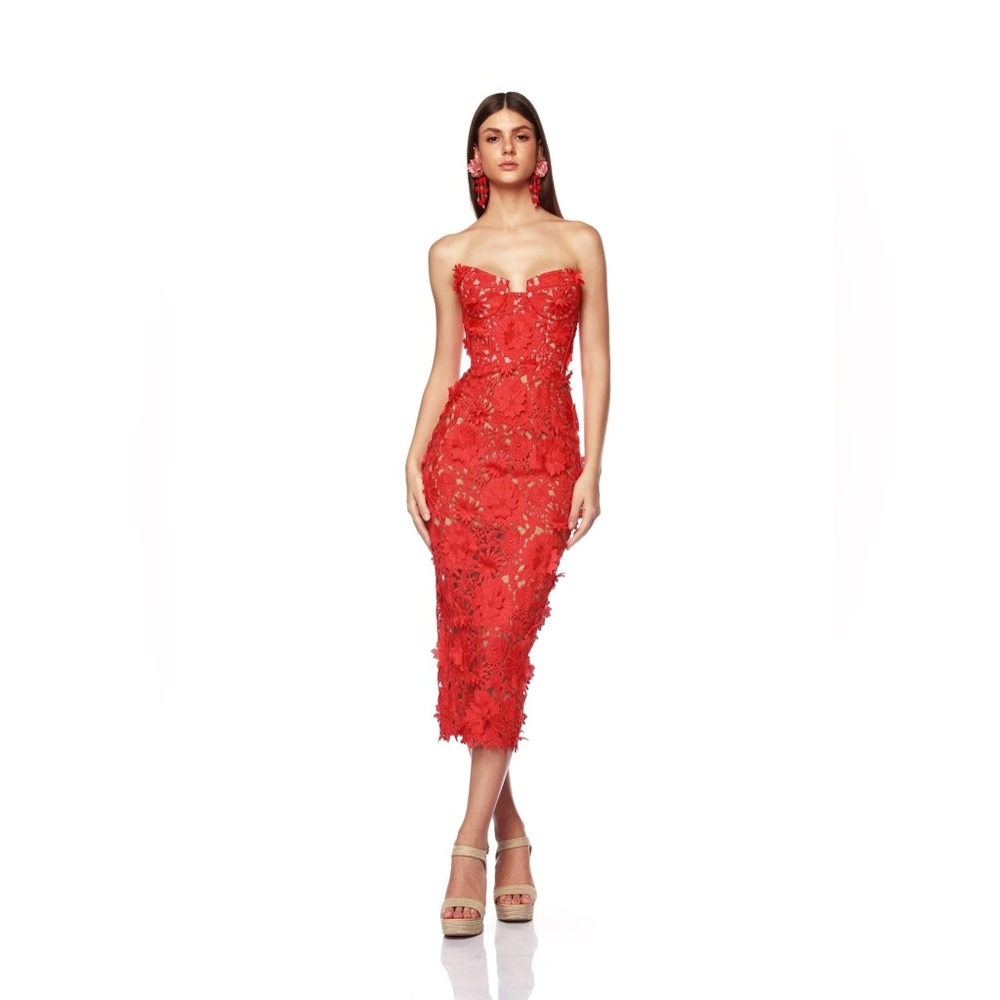 NWOT Bronx and Banco
Jasmine Strapless Lace Midi-Dress